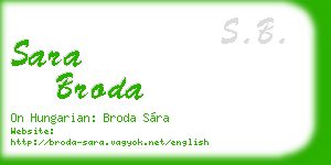 sara broda business card