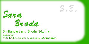 sara broda business card